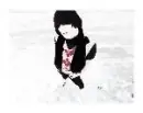 Snow white emo boy
