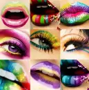 Colorful lips and eyes