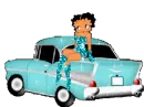 Betty Boop sit on her car