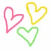 Pink Green Orange Hearts