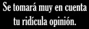 tu opinion