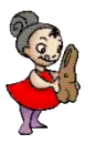 Girl licks chocolate bunny