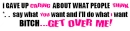 get over me