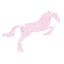 Pink Glitter Horse Jumping