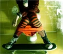 skater girl on toilet