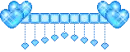 dangling blue hearts