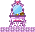 purple makeup mirror
