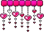 pink n red dangle hearts