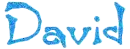 David with Black and blue lettering