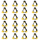 Linux Penguin Repeated and Colored