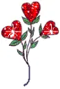 three red hearts