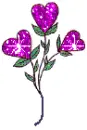 three purple hearts