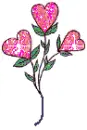 three pink hearts