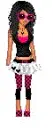 Pink and green doll