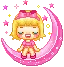Cute Girl On The Moon