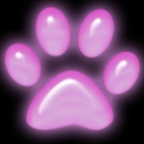 cute pink paw with black bg