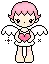 angel girl with pink heart