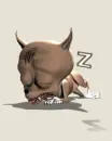 sleeping devil dog