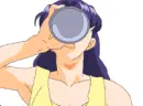Misato with beer