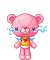 Crying pink bear