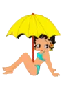 Betty Boop is protect her skin from sun