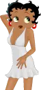 Betty Boop is wearing  very sexy white dress