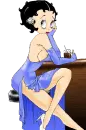 Betty Boop sit by Bar
