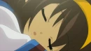 haruhi suzumiya sleeping.. -_-"