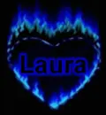 Laura heart with flames