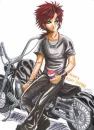 gaara by a motorcycle