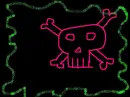 pink&green skull 