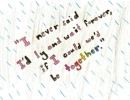 i never said i'd ly and wait forever, if i could we'd be together