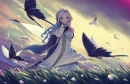 anime girl w/ butterlies