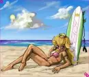 peach at the beach