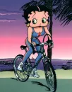 Betty Boop riding her bike