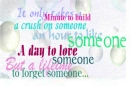 a lifetime to forget someone