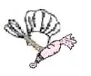 chef hat, whisk and icing decorator bag