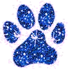Blue paw print