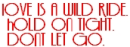 love is a wild ride