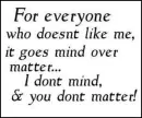 mind over matter