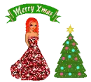 Glitter Merry Xmas Doll