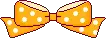 orange polka dot bow