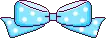 blue polka dot bow