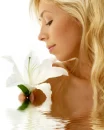 with a flower