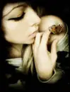 girl playing with butterflies