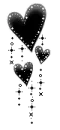 black cute hearts