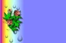 Ladybugs on Blue Rainbow Background