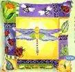 Yellow Purple and Green Dragonfly