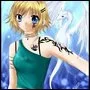 yellow haired anime girl with dragon