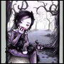 emo girl with apple